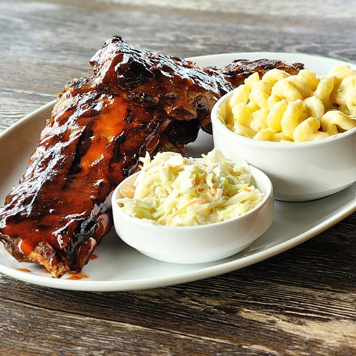 Dee Jay's BBQ Ribwards Special Offer on famous BBQ ribs, mac n cheese and coleslaw