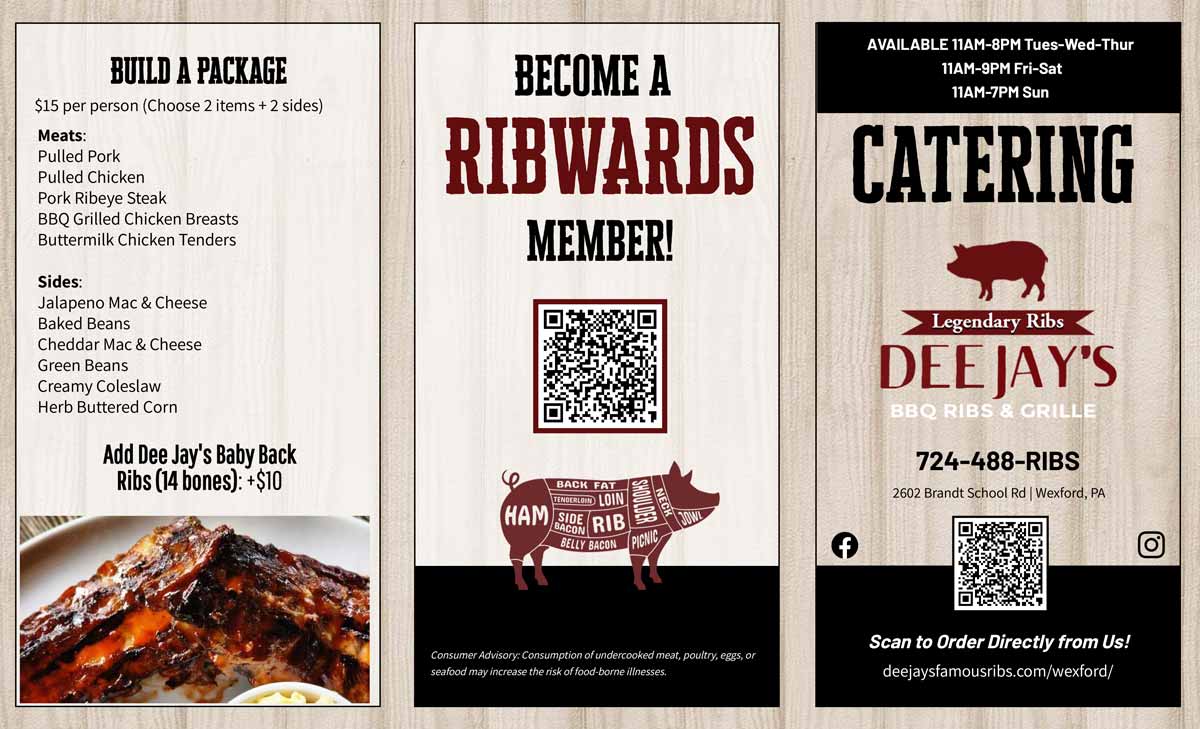 Dee Jays Wexford Backyard Catering Menu Page 1